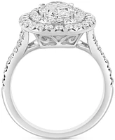 Effy Lab Grown Diamond Oval & Round Double Halo Ring (2-7/8 ct. t.w.) in 14k White Gold