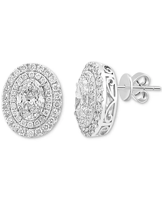 Effy Lab Grown Diamond Oval Double Halo Stud Earrings (2-7/8 ct. t.w.) in 14k White Gold