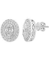 Effy Lab Grown Diamond Oval Double Halo Stud Earrings (2-7/8 ct. t.w.) in 14k White Gold