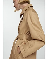 Mango Women's Belted Cotton Trench Coat