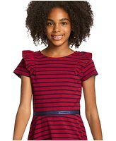 Tommy Hilfiger Big Girls Stripe Ruffle Dress