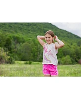 Spiderman Little Girls Marvel Spider-Man Spider-Gwen Ghost Spider Cosplay Hooded Tank Top & French Terry Shorts Outfit Set to