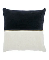 Ihi Home Velvet Linen Zipper Pillow, 20"Sq