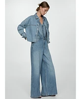 Mango Women's Long Denim Jumpsuit