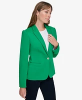 Tommy Hilfiger Women's Scuba Peak-Lapel Long-Sleeve Blazer