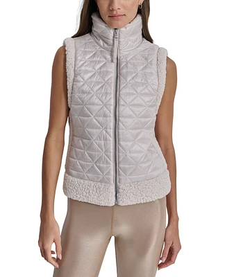 Dkny Sport Women's Quilted Mock Neck Puffer Vest