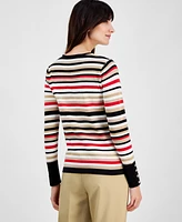 Anne Klein Women's Boat-Neck Striped Sweater