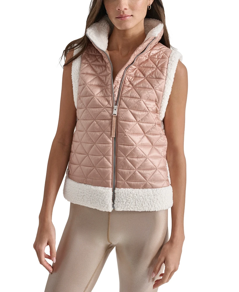 Dkny Sport Women's Quilted Mock Neck Puffer Vest