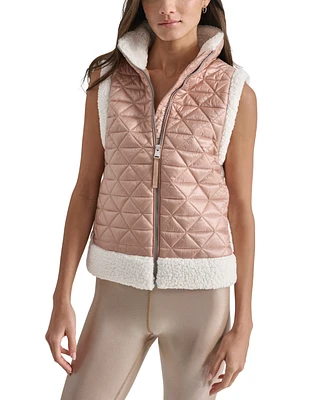 Dkny Sport Women's Quilted Mock Neck Puffer Vest