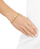 Polished Shrimp Design Bangle Bracelet in 18k Gold-Plated Sterling Silver