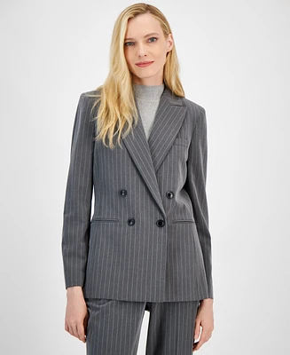 Tahari Asl Women's Pinstripe Double-Breasted Jacket