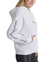 Dkny Sport Women's Rhinestone Logo Fleece Hoodie