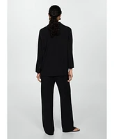 Mango Women's Textured Flowy Pants