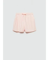 Mango Women's Striped Linen Shorts