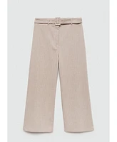 Mango Women's Chalk-Stripe Straight Trousers