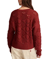 Lucky Brand Women's Bobble Mixed-Stitch Crewneck Sweater