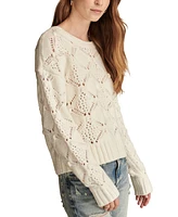 Lucky Brand Women's Bobble Mixed-Stitch Crewneck Sweater