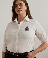 Lauren Ralph Lauren Plus Size Beaded Crest Shirt