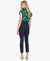 Tommy Hilfiger Women's Mid-Rise Ponte Skinny Ankle Pants