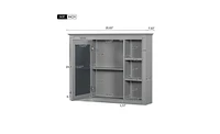 Slickblue Wall Mounted Medicine Cabinet Space-Saving Bathroom Storage with Mirror and Shelves