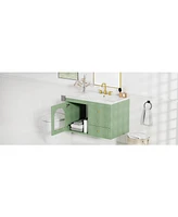 Slickblue Elegant Floating Bathroom Vanity Sink & Cabinet Combo with 1 Door and 2 Drawers