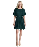 Dkny Women's Sunburst Pleated Fit & Flare Dress