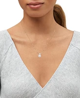 Grown With Love Cultured Freshwater Pearl (8-1/2mm) & Lab Grown Diamond (1/3 ct. t.w.) Cluster 18" Pendant Necklace in 14k Gold