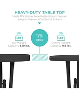 Best Choice Products 32in Bar Height Folding Table, Indoor Outdoor Accessory w/ Thick Table Top, 330lb Capacity