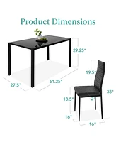 Best Choice Products -Piece Kitchen Dining Table Set w/ Glass Tabletop