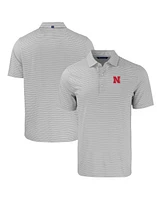 Cutter & Buck Men's Nebraska Huskers Forge Eco Double Stripe Stretch Polo