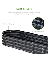 Best Choice Products 8x2x1ft Outdoor Metal Raised Oval Garden Bed, Planter Box for Vegetables, Flowers