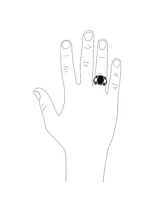 Bling Jewelry Large Statement Oval Flat Black Onyx Signet Double Sword Ring Oxidized .925 Sterling Silver