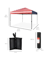 Best Choice Products 10x10ft Easy Setup Pop Up Canopy w/ 1-Button Setup, Wheeled Case
