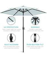 Best Choice Products 7.5ft Heavy-Duty Outdoor Market Patio Umbrella w/ Push Button Tilt, Easy Crank