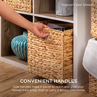 Best Choice Products 10.5x10.5in Hyacinth Storage Baskets, Set of 5 Multipurpose Collapsible Organizers