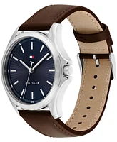 Tommy Hilfiger Men's Quartz Brown Leather Strap Watch 42mm