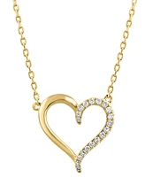 Effy Diamond Heart 18" Pendant Necklace (1/8 ct. t.w.) Sterling Silver or Gold-Plated