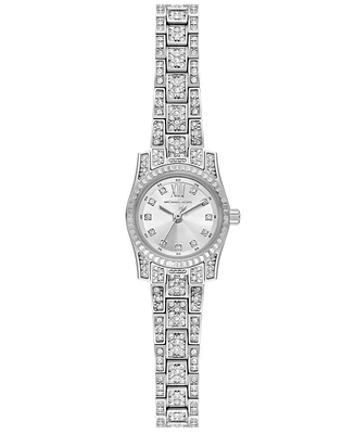 Michael Kors Women's Lexington Three-Hand Silver-Tone Stainless Steel Watch 19mm