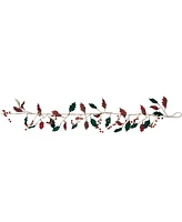 Northlight 5' Plaid Holly with Jingle Bells Christmas Garland - Unlit