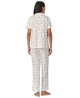 Lauren Ralph Women's Floral Notched-Collar Pajama Set