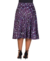 24seven Comfort Apparel Plus Elastic Waist Midi Skirt with Pockets