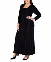 24seven Comfort Apparel Plus Long Sleeve Maxi Dress