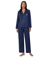 Lauren Ralph Women's Satin Notched-Collar Pajama Set