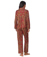 Lauren Ralph Women's Paisley Sateen Pajama Set