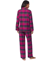 Lauren Ralph Women's Plaid Notched-Collar Pajama Set