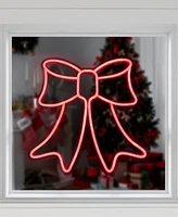 Northlight 15" Led Lighted Neon Style Bow Christmas Window Silhouette