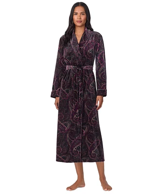 Lauren Ralph Women's Paisley Velvet Shawl-Collar Robe