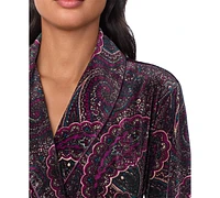 Lauren Ralph Women's Paisley Velvet Shawl-Collar Robe