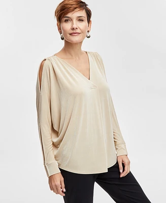 Jm Collection Women's Solid-Color Hardware Jersey Top, Created for Macy's