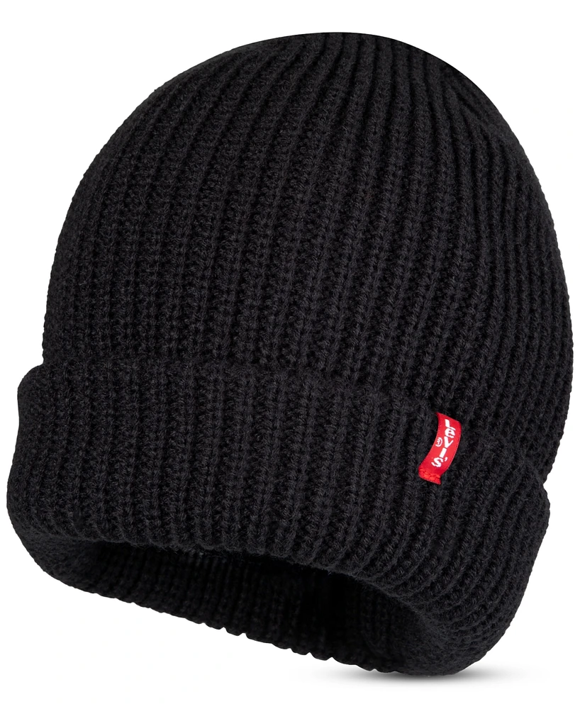 Levi's Men's Ribbed-Knit Cropped Beanie